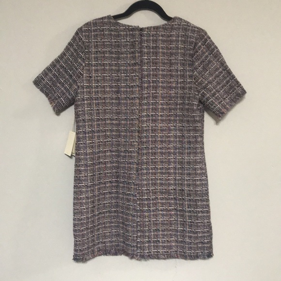 NWT Tularosa Samantha Tweed Tassel Shift Lace Up Mini Dress Medium M - Picture 9 of 9